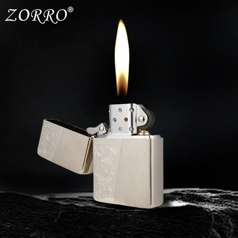 Zorro Z91770 Color Tang Grass Fine Carving Lighter, Exquisite Craftsmanship High Quality Windproof Lighter