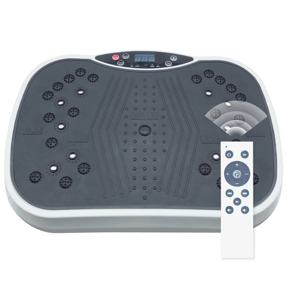 Exercise machine with vibrating plate Body-wide workout Fitness platform with vibration Home workout equipment Weight loss and toning Grey