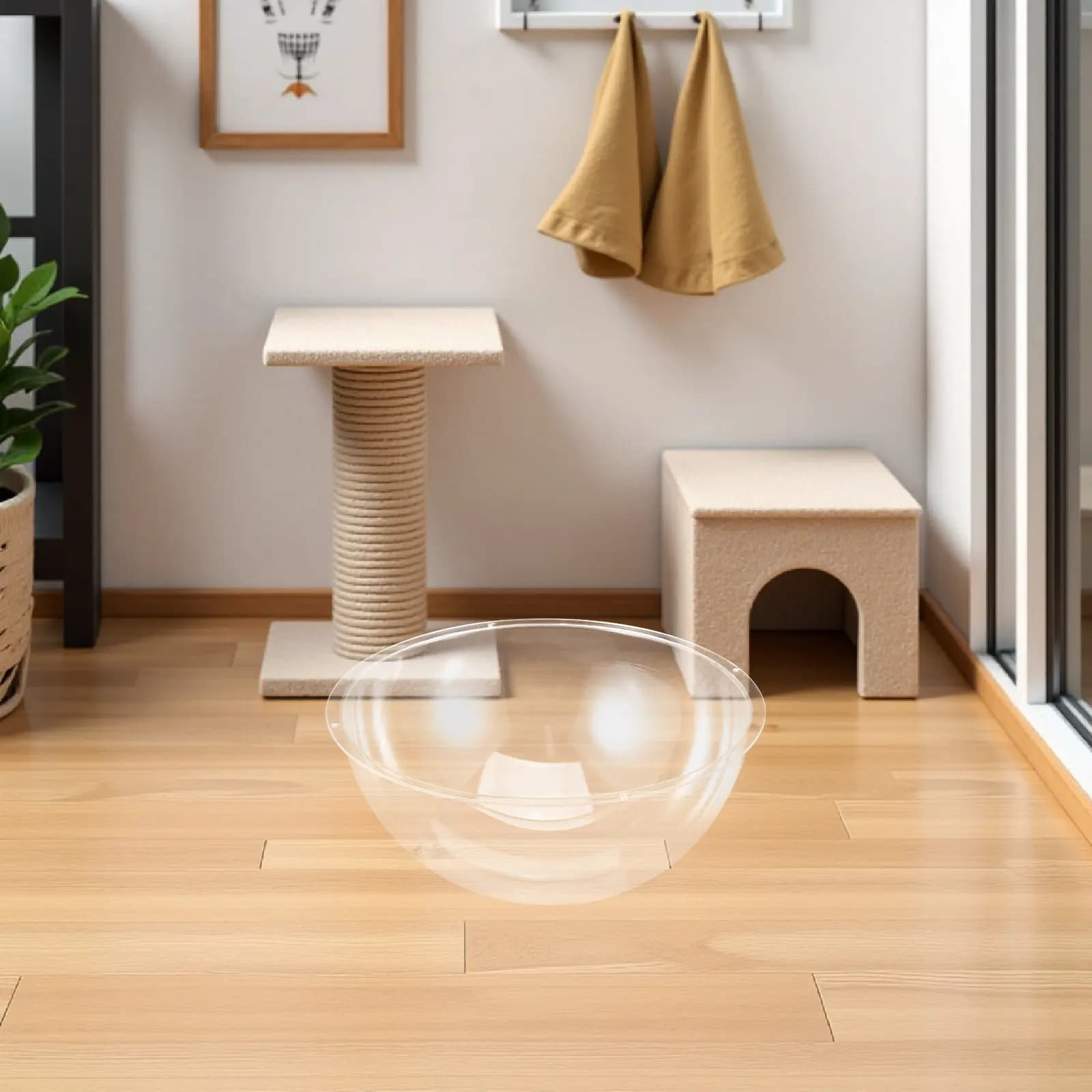 Cuccia a capsula trasparente in acrilico per gatti, a forma di cupola, accessorio per ripiano da finestra, amaca a bolle