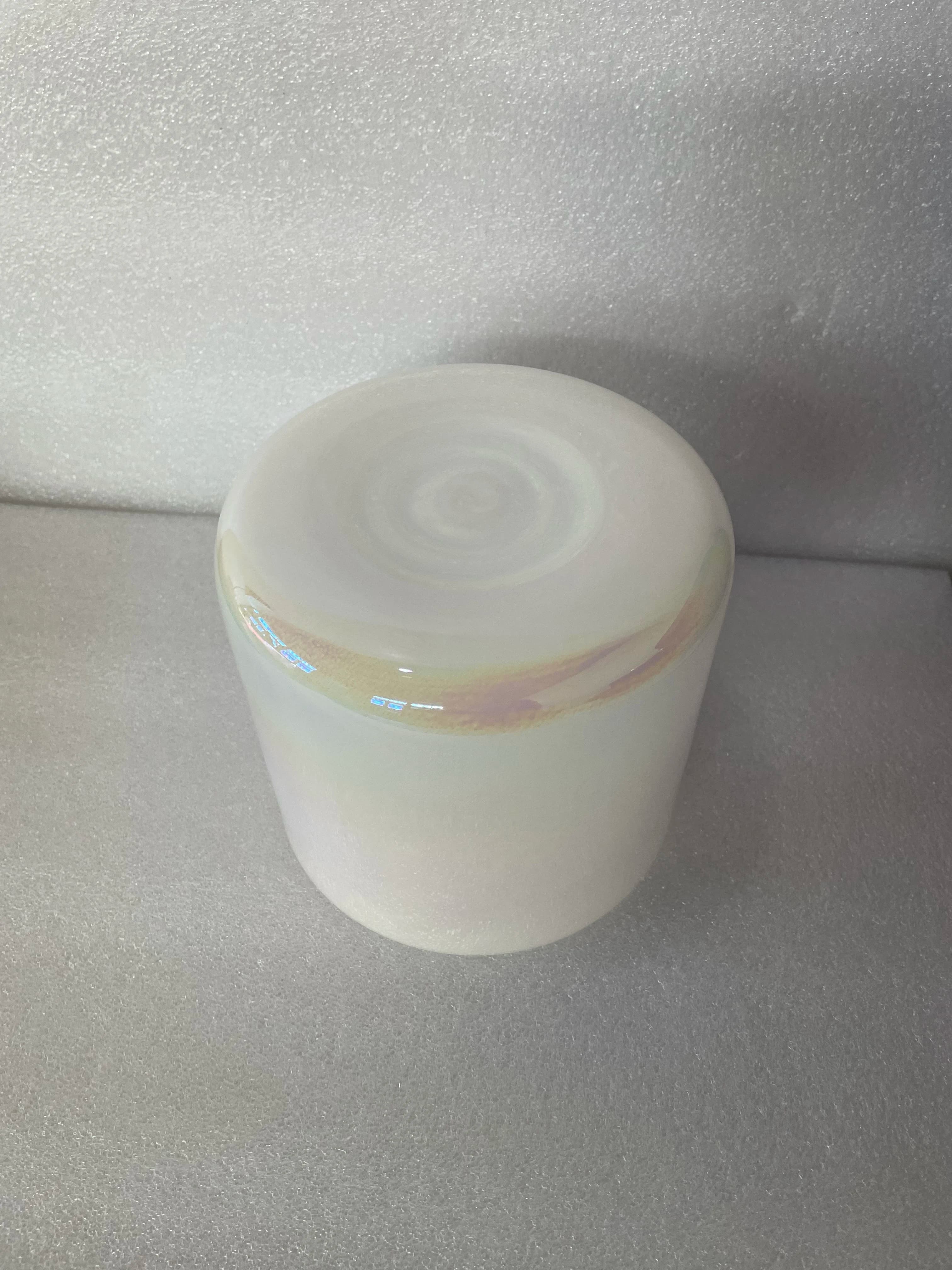 Cosmic Pearl white color crystal singing bowl straight wall flat bottom 7" perfect pitch 432Hz for sound healing