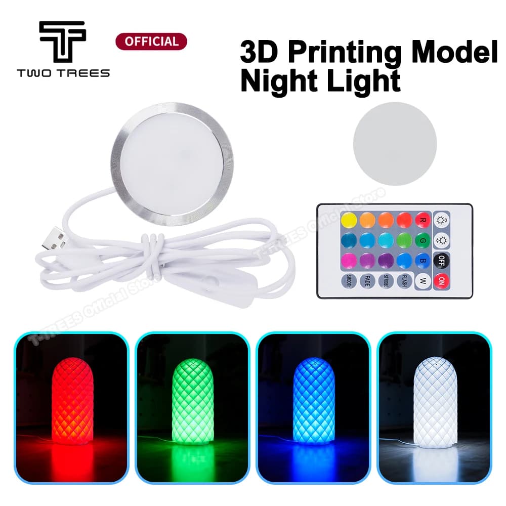Kit modello lampada a LED fai-da-te con stampa 3D Luce notturna a LED colorata aggiornata con telecomando wireless per stampante Bambu Lab Twotrees