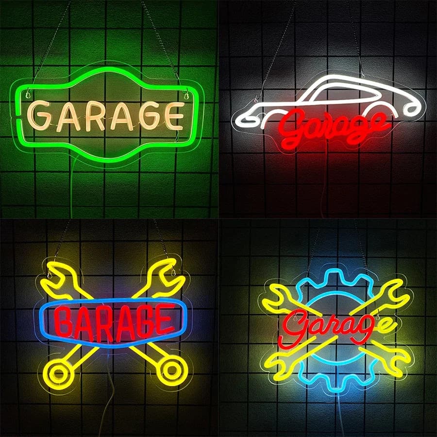 Insegna al Neon per Negozio di Auto, Decorazione da Parete, Insegna LED a Neon Alimentata USB per Man Cave, Officina Auto, Regalo di Compleanno