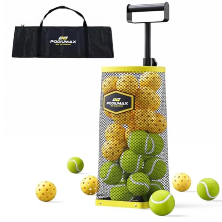 Raccoglitore di Palline da Tennis 30, Raccoglitore di Palline da Pickleball 42, Collettore Portatile di Palline da Tennis e Pickleball per Facile Raccolta