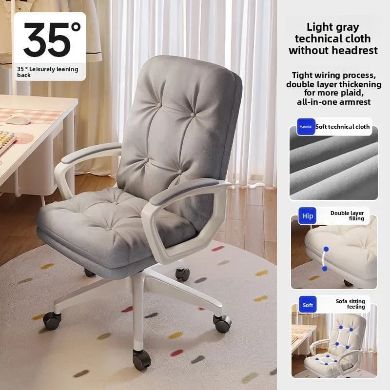 Sedia da gaming resistente, sedia per computer da casa, sedia da studio per camera da letto, sedia da ufficio reclinabile girevole