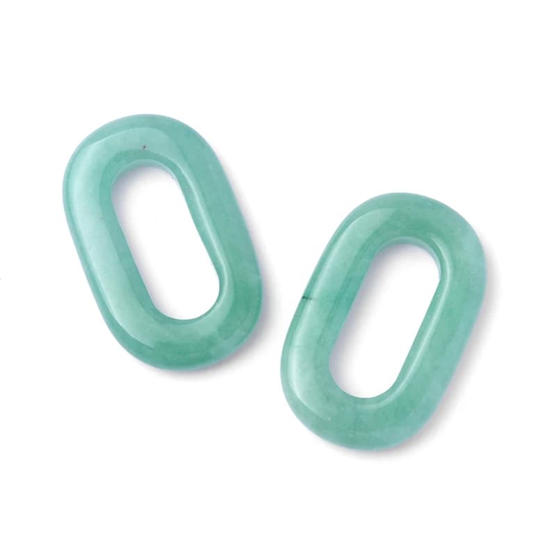 1 ciondolo a forma di O-ring 23x38x4mm in gemma naturale, 10 materiali a scelta per fai da te, per creazione gioielli, collane, orecchini, accessori