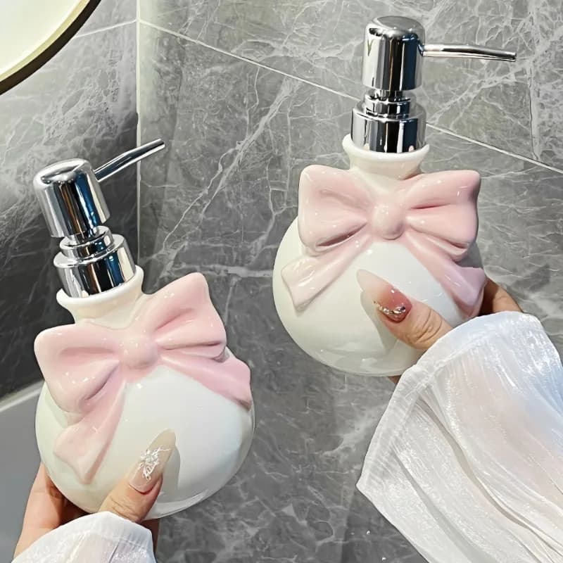 Dispenser di sapone ad arco in ceramica Bottiglia con pompa riutilizzabile da 350 ml Dispenser di sapone liquido Bagno Cucina Decor Bottiglia con pompa per lozione/shampoo