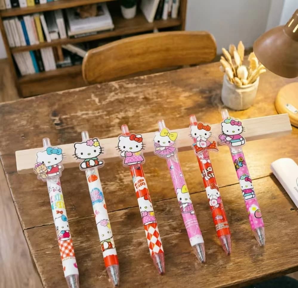 Simpatica Penna Gel Hello Kitty 0.5mm, Penna a Sfera in Acrilico, Cancelleria Kawaii per Scuola, Ufficio, Regalo per Studenti, Accessori per Journaling