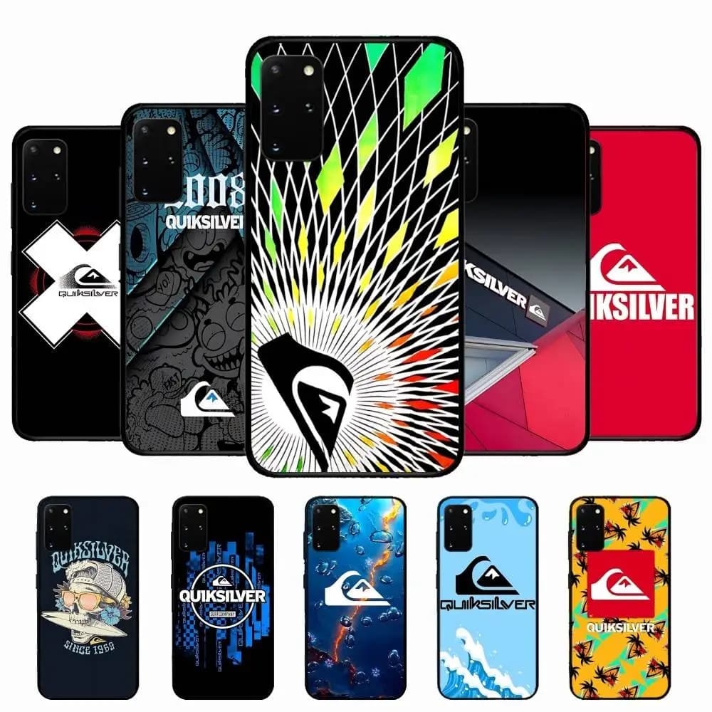 Custodia per telefono con logo Surf Brand Q-QuiksilverS in silicone PC+TPU per Samsung S10 20 30 22 23 24 Plus Lite
