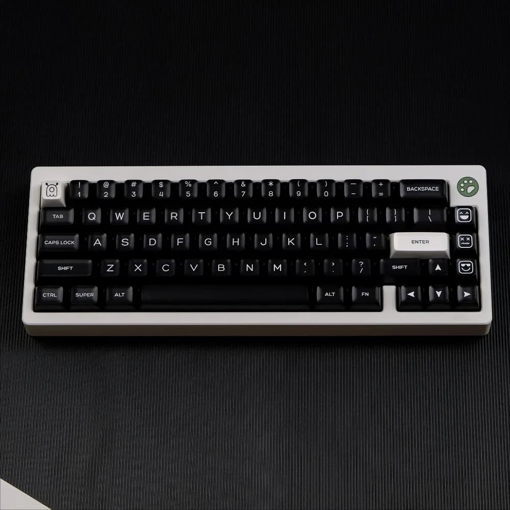 Tastiera Meccanica WOB Bow Nera/Bianca, Keycap Personalizzati con Asse Magnetico, PBT, Stampaggio a Iniezione Bicolore, Set Completo di Profilo QXA