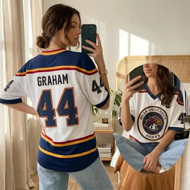 2026 Off Campus Briar University Jersey Graham 44 22 Di Laurentis 66 Tucker46 T-Shirts Women Men's Hockey Jersey Tees Clothing