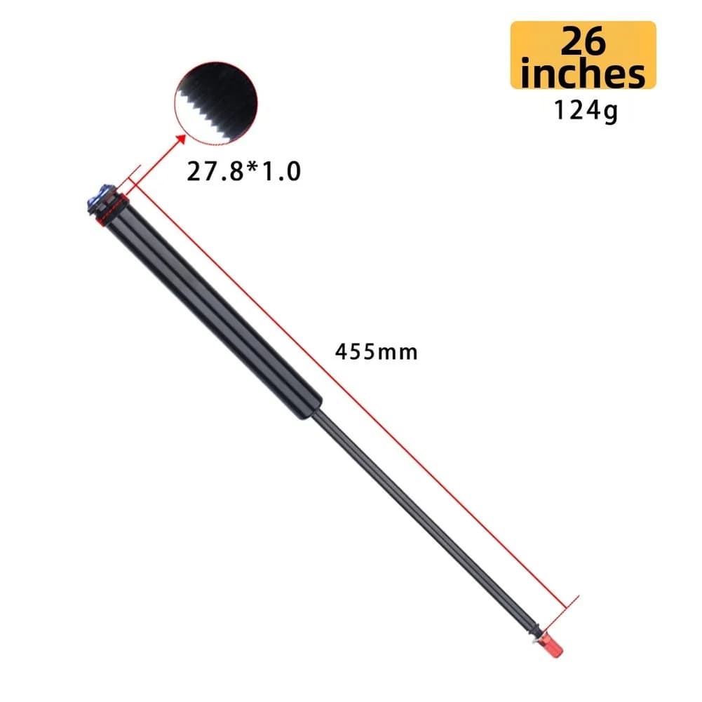 Bicycle Repair Tool Black Bike Air Pump for rugged Terrain Control Aviation Aluminum Alloy Tight Sealing Mechanism
