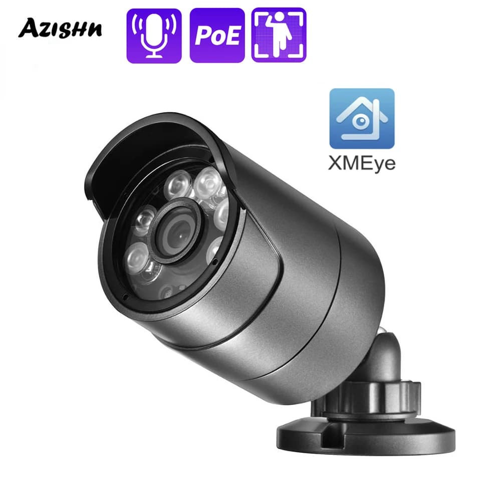 XMEYE H.265 + Audio 5MP telecamera IP in metallo POE48V HD Outdoor IP66 Face Detection P2P 6pcs led telecamera CCTV di sicurezza Z63B615-5MP
