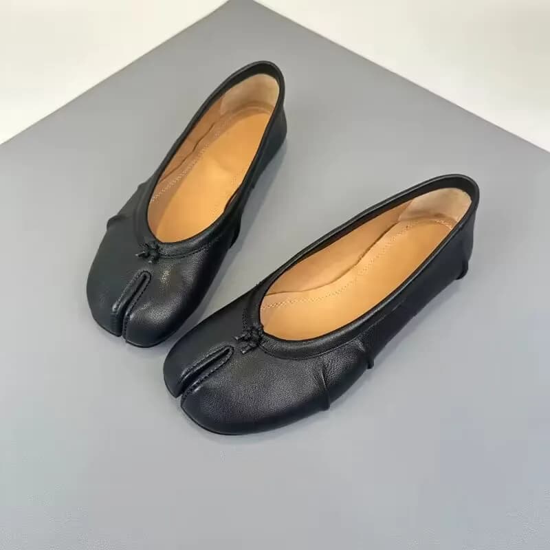 NEW Split Toe Flat Shoes Women Retro Ballet Flats Casual pu Leather Loafers Fashion Slip On Moccasins Comfortable Walking Shoes