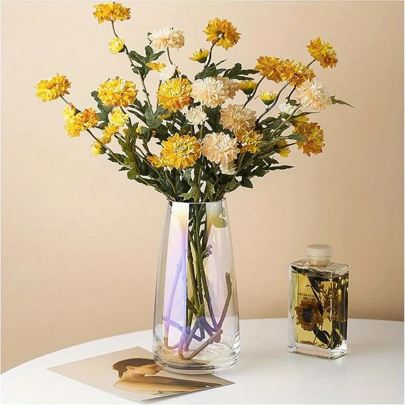 Vaso di vetro trasparente Aurora Illusion Vaso per composizioni floreali Vaso da tavolo Decorazione per la casa Vaso Regalo perfetto per il matrimonio