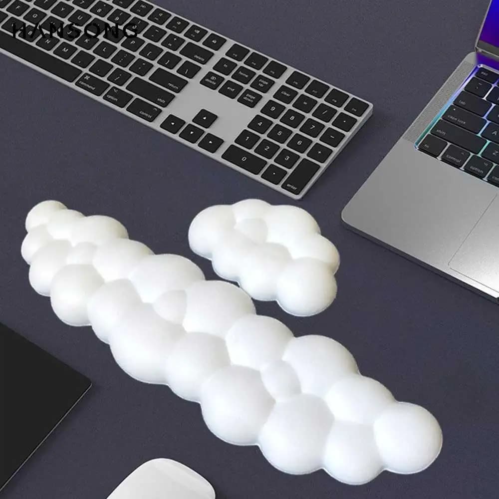Tappetino per poggiapolsi per tastiera Cloud Tappetino da scrivania antiscivolo Poggiapolsi in memory foam Tappetino per mouse ergonomico Poggiapolsi per digitazione per ufficio