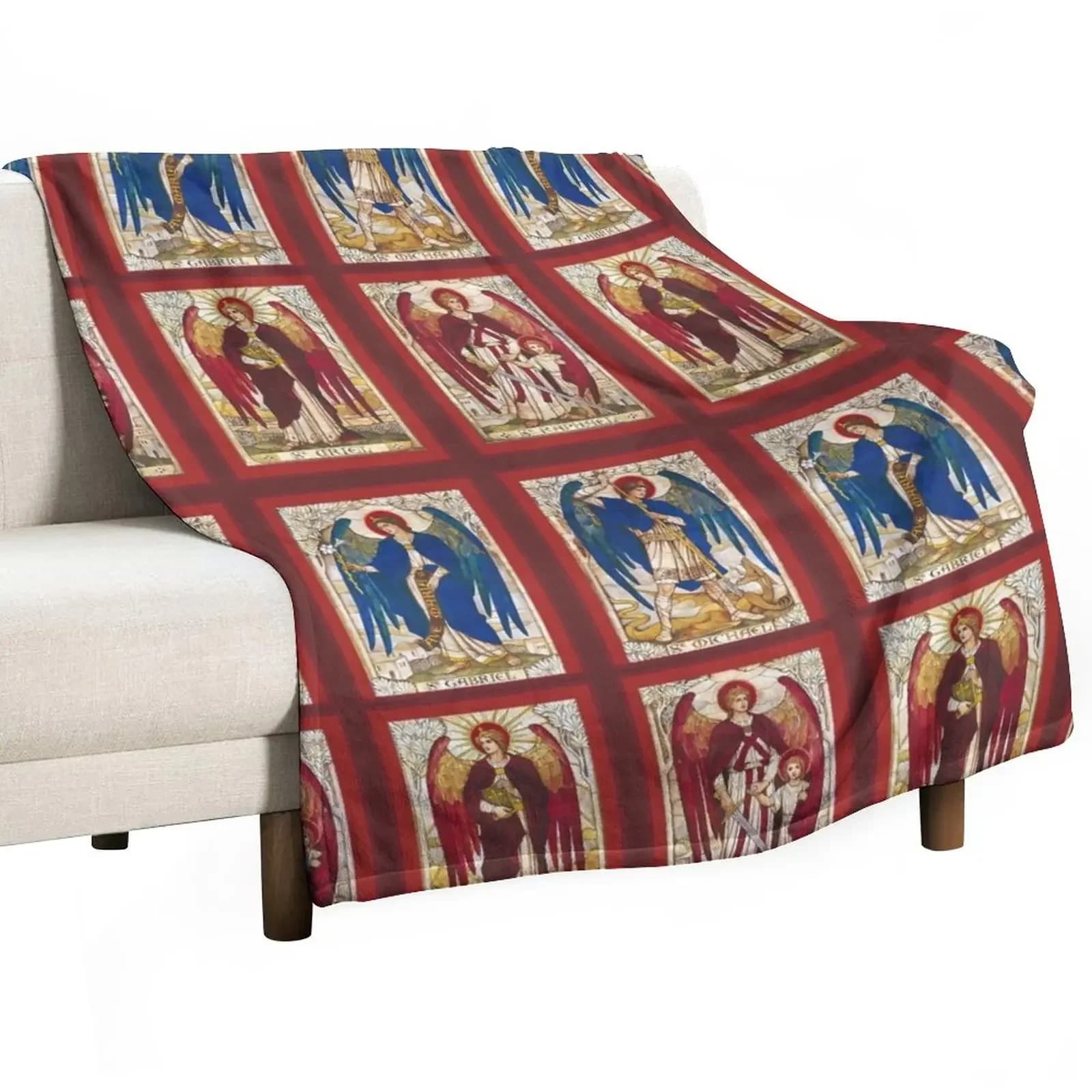 St MIchael St Gabriel St Raphael e St Uriel Archangel Angel Saint Throw coperta morbida coperta di flanella scozzese