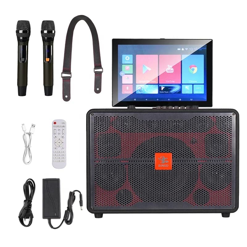 Macchina per karaoke portatile per Smart TV e Home Theater Wifi Blue Tooth Altoparlante touch screen HD da 17 pollici