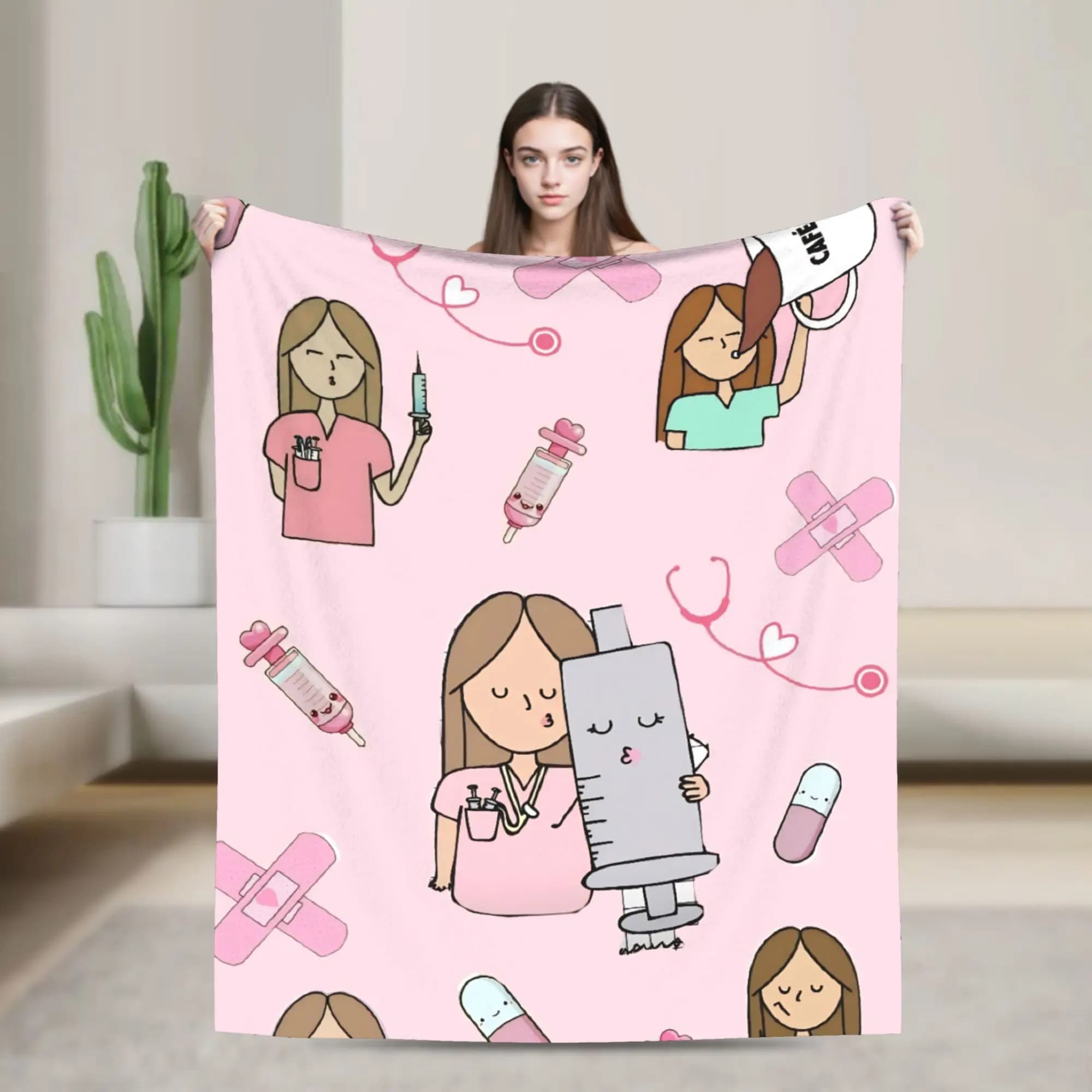 Super Warm Blanket Travel Office Medical Nurse Doctor Throw Blanket Flannel Bedspread For Bedroom Novelty Sofa Bed Cover