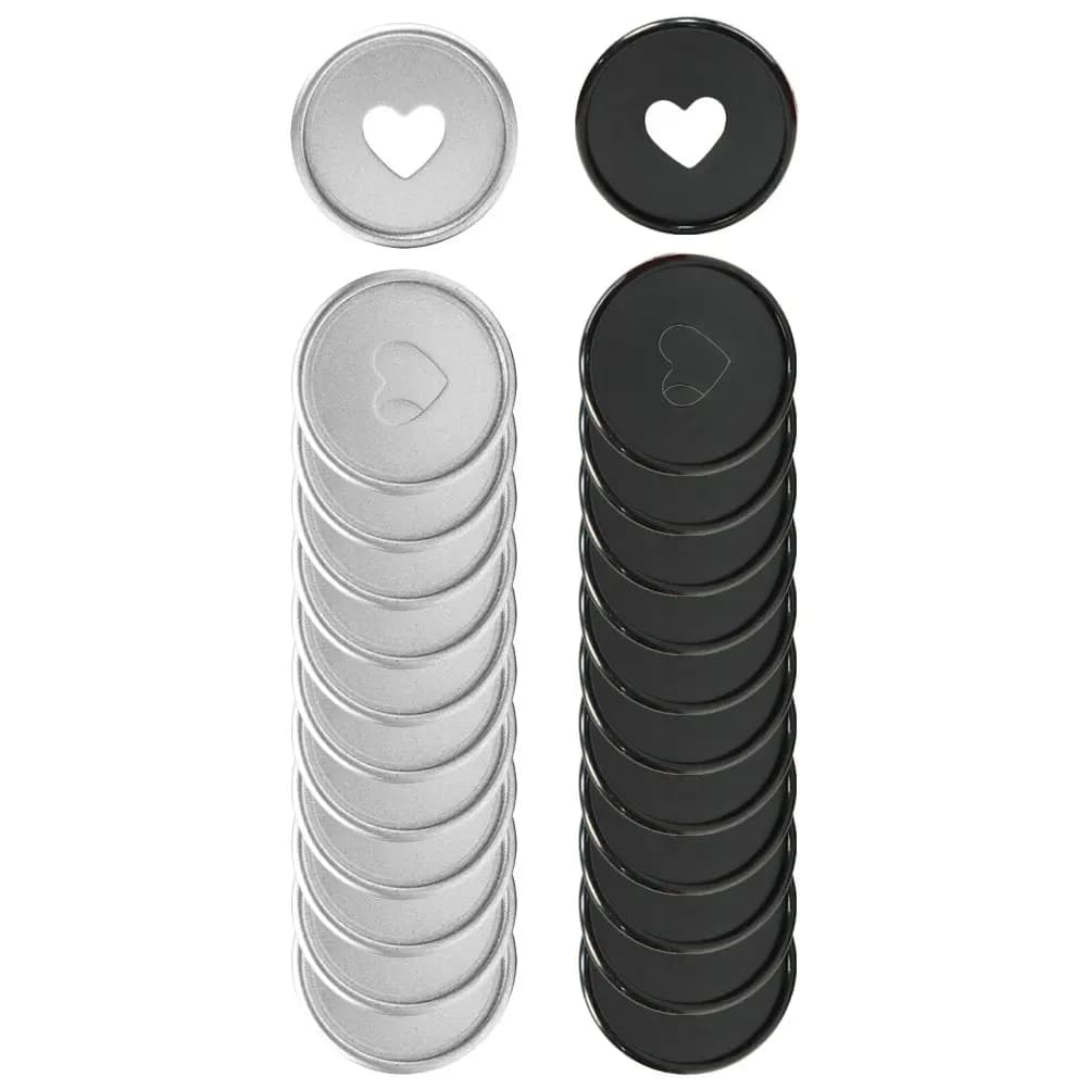 24Pcs Discbound Expansion Discs Premium ABS Binding Discs for Loose-Leaf Notebooks Planners Diary DIY Binder Supplies Heart Hole