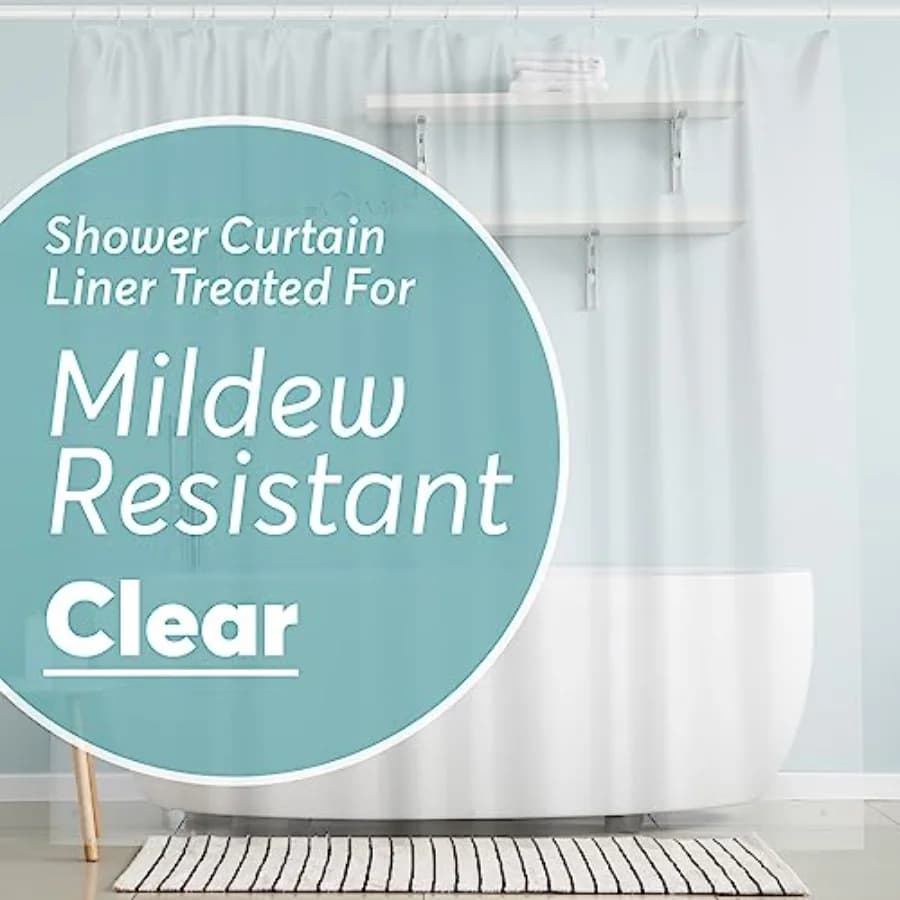 Clear Shower Curtain - 72x72 Odorless Plastic with Magnets, Washable Long Bathroom Curtain - Premium PEVA Waterproof Bath Curta