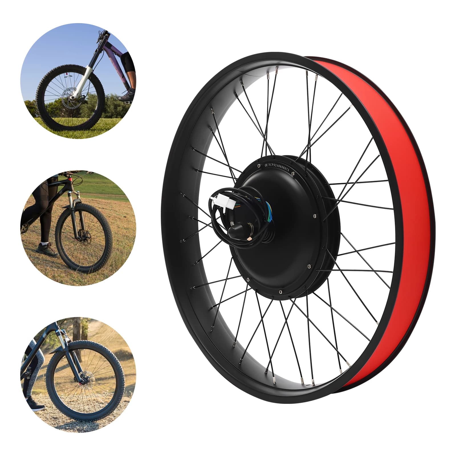Kit motore brushless DC 48V motore mozzo bicicletta elettrica ruota anteriore da 26 pollici 1000W, kit di conversione bici elettrica con display LCD