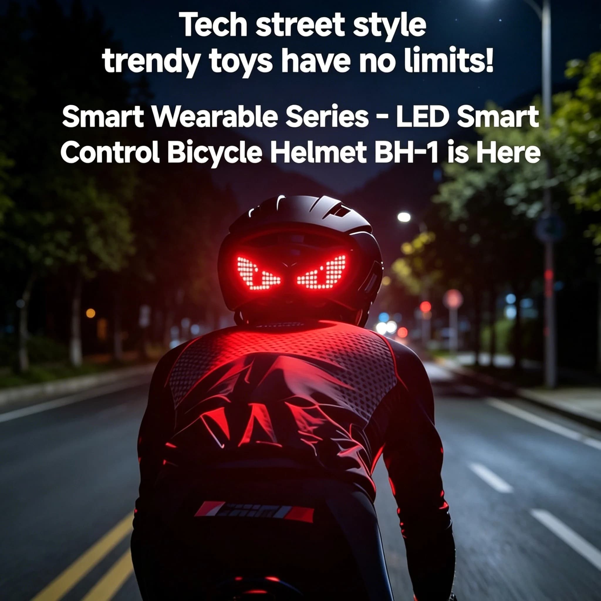 Nuovo Casco da Moto e Bicicletta con Luce LED a Occhio di Demone, Casco Protettivo Universale per la Sicurezza nella Guida Notturna