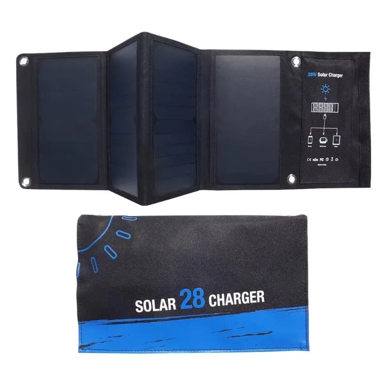 Miglior prezzo Pannello solare portatile Sunpower 28w Pieghevole da campeggio 28w Caricatore doppio USB 5v per caricare smartphone