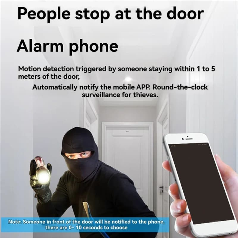 AS95-Wireless WIFI campanello videocitofono campanello per porte con fotocamera 2MP casa intelligente per protezione di sicurezza rilevamento movimento PIR