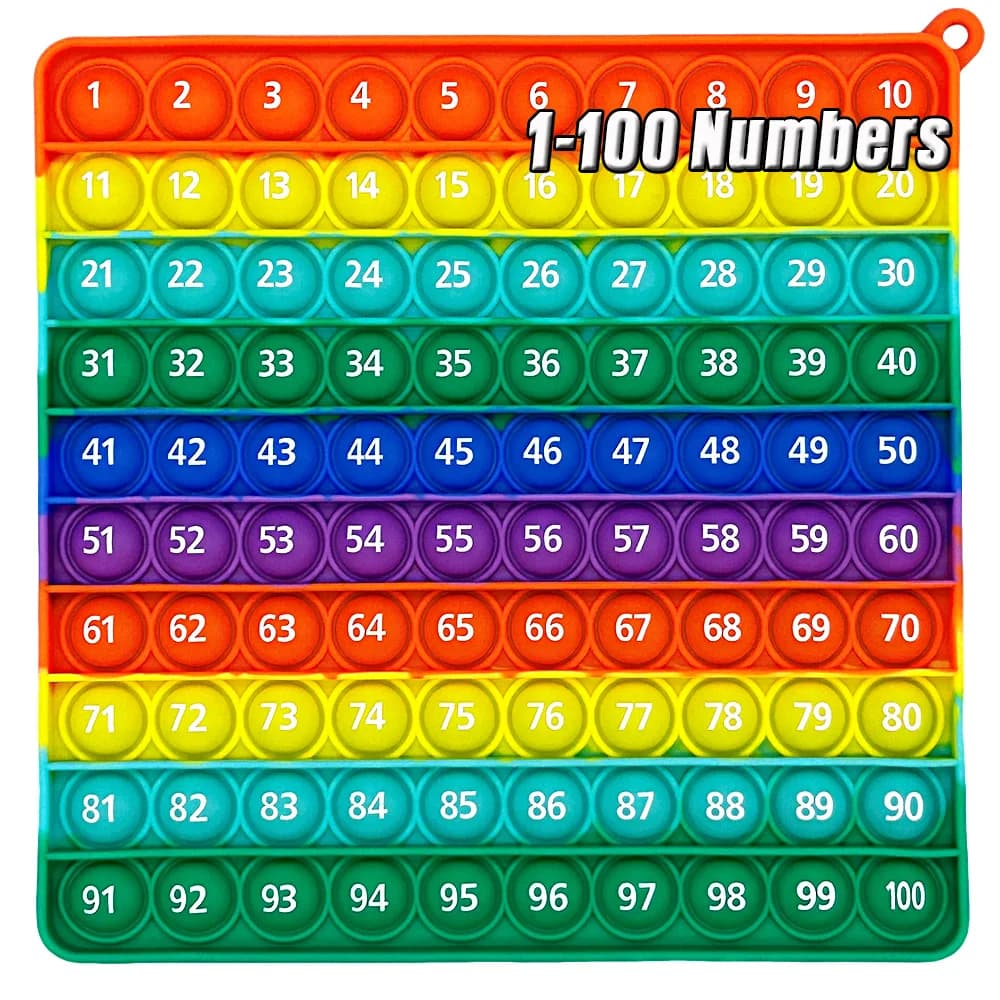 Arcobaleno 1-100 Numeri Agitarsi Giocattoli, Giochi di Conteggio della Matematica Apprendimento di Cancelleria Giocattolo Educativo per Bambini in Età della Scuola Materna