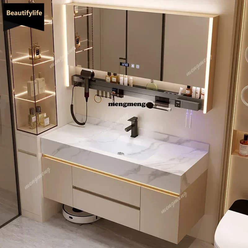 Mobile da bagno moderno di lusso Specchio da toeletta Toilette Vanity Armadietto da bagno Organizzatori di stoccaggio Armario De Banheiro Mobili D