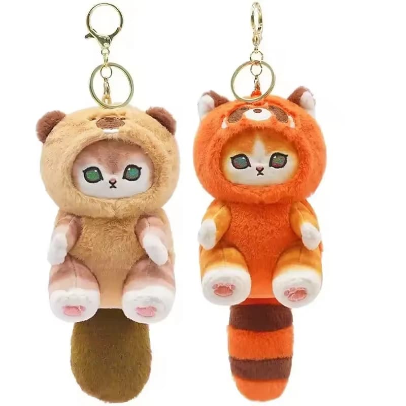 Creativo simpatico cartone animato gatto portachiavi ciondolo croce-dressing bambola zaino decorazione animali di peluche giocattoli di peluche portachiavi regali per bambini