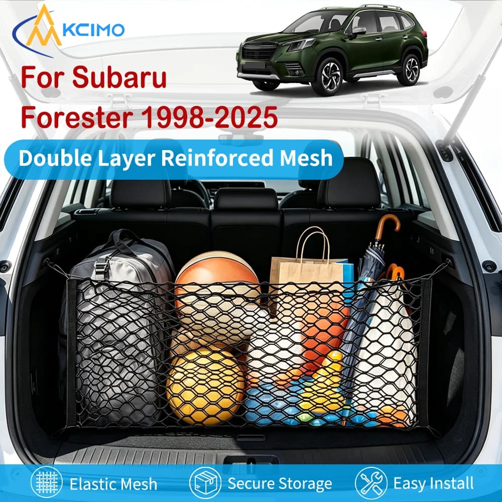 Durable Luggage Mesh for Subaru Forester 1998-2025 High-Capacity Car Trunk Storage Fixed Net Pockets Organizer Vehicle supplies