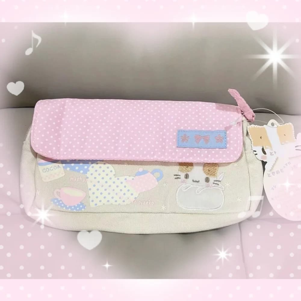 Cute Mashumaro Cartoon Anime Periphery Multifunctional Stationery Cosmetics Storagebag Large Capacity Student Pen Case Smallgift