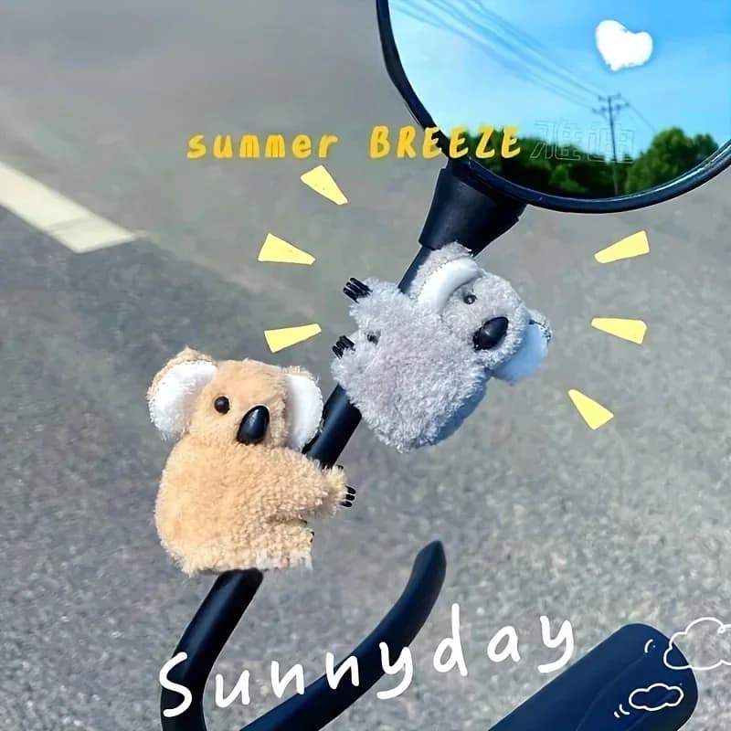 1/2 Pezzi Peluche Koala per Decorazione Interni Auto, Specchietto Retrovisore, Schermo di Controllo, Visiera Parasole, Clip per Carte, Accessori Regalo
