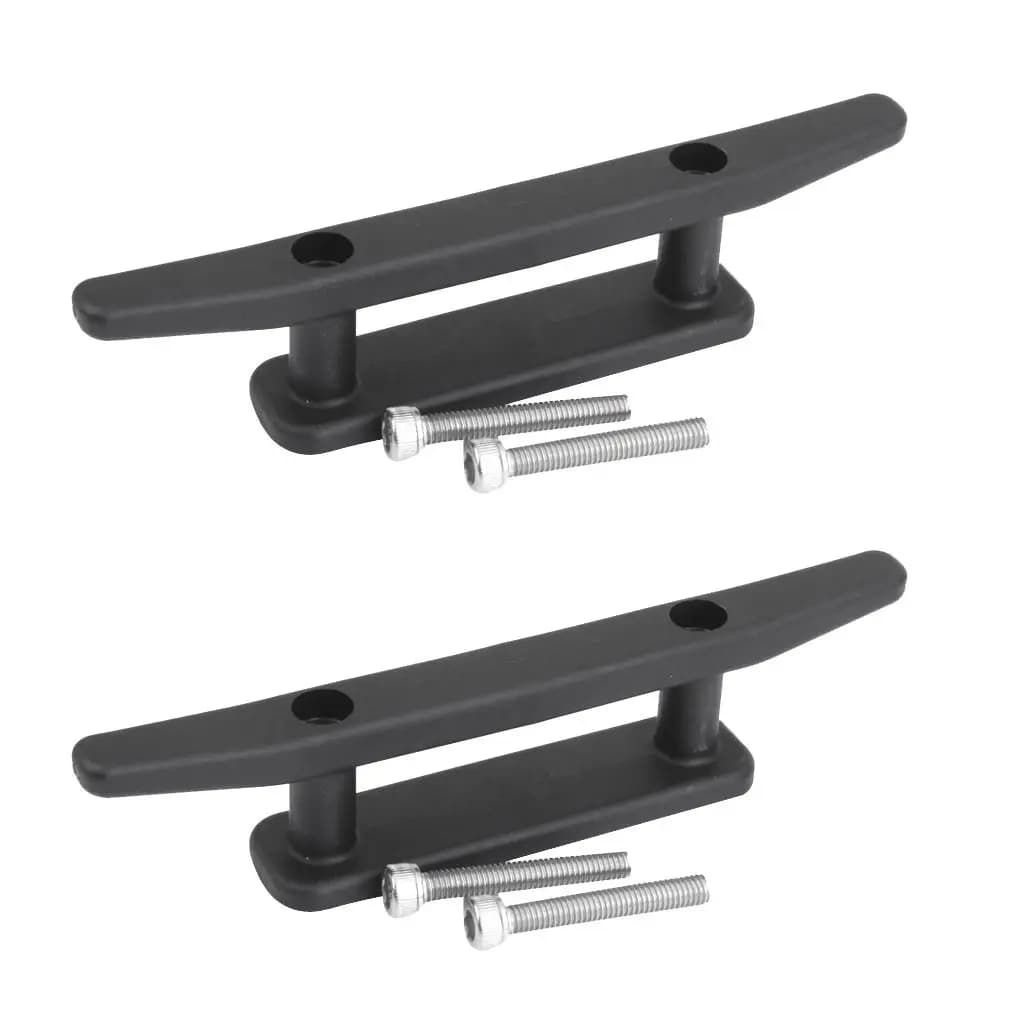 Bitta per barca in nylon resistente Supporto per corda di ancoraggio per tacchetta da diga nera da sei pollici per la configurazione del ponte della barca