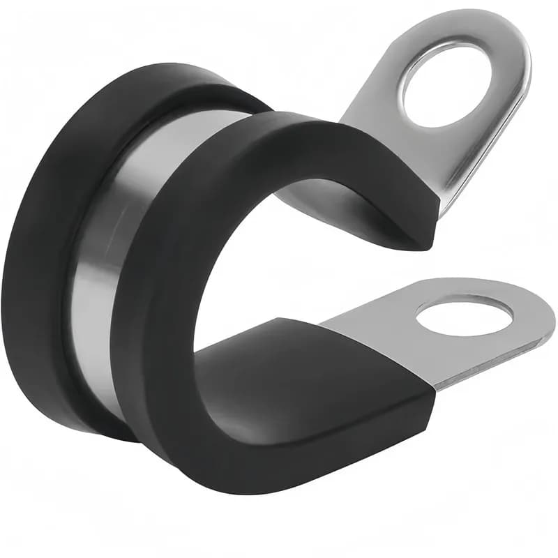 Stainless Steel Body R-Type Pipe Clamps, 33 pcs M12, Hydraulic Hose Fixing, Vibration Dampening for Cable Wire Management