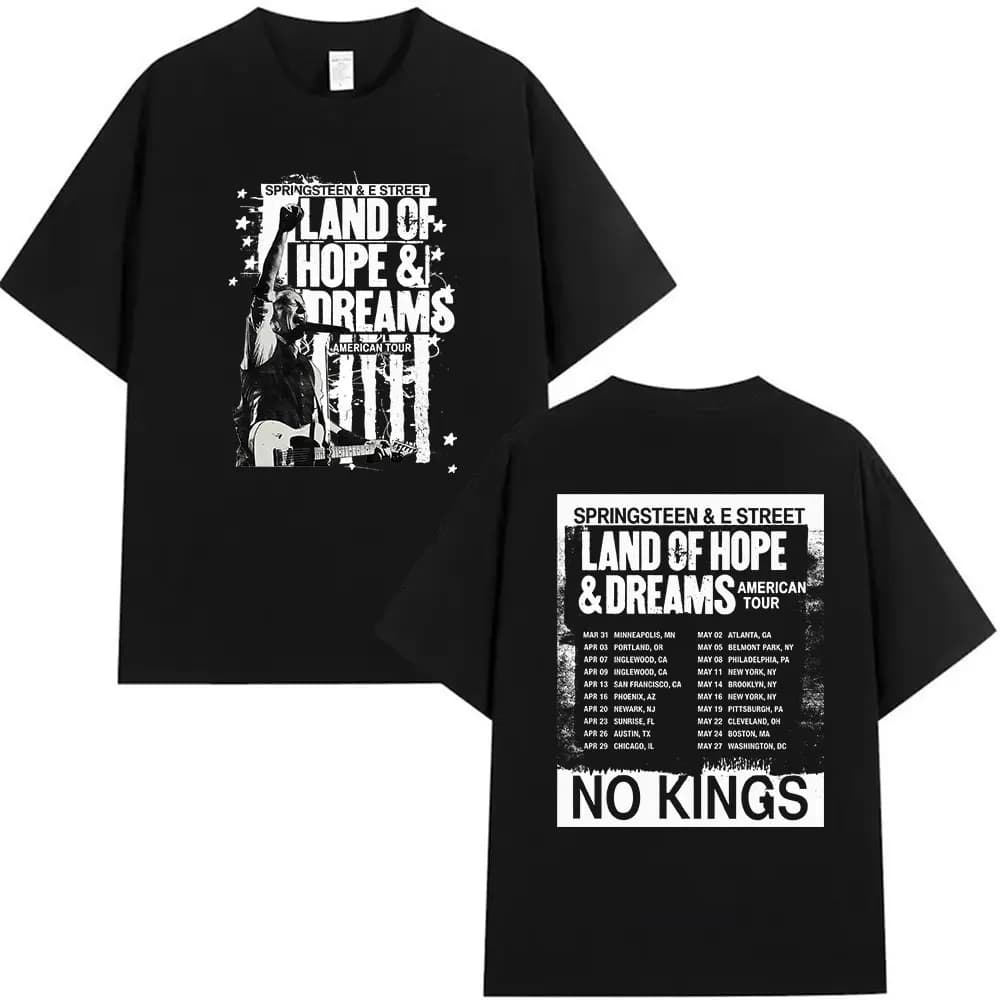 Maglietta Rock Band Bruce Springsteen Land of Hope & Dreams Tour 2026 T-shirt da uomo Hip Hop Pop Music a maniche corte Y2k Streetwear