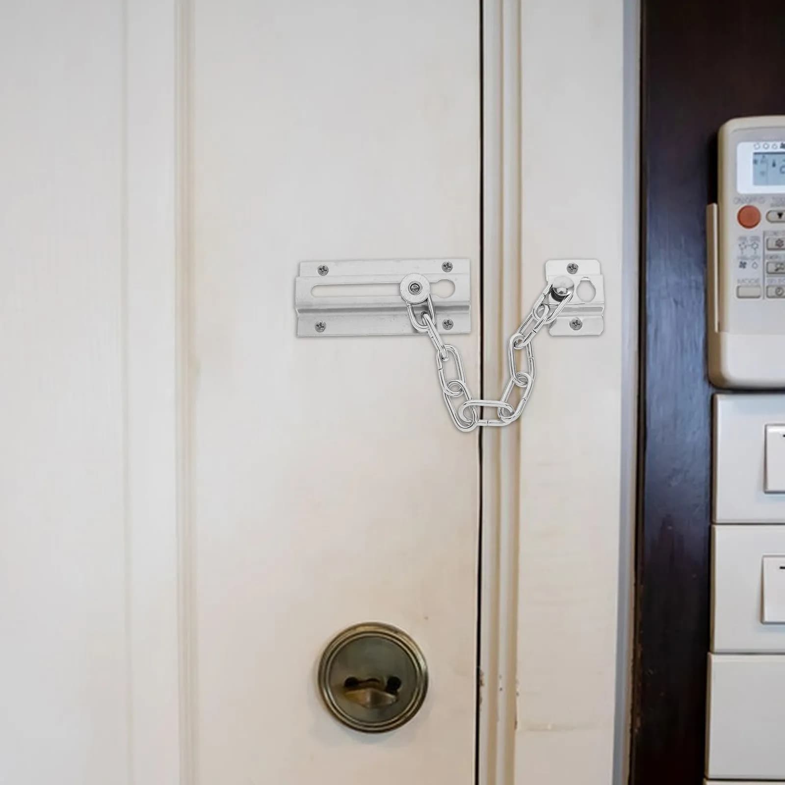 Door Chain Lock Stainless Steel Security Chain Anti-Theft Latch for Inside Doors Front Doors Apartments Kids Safety Door