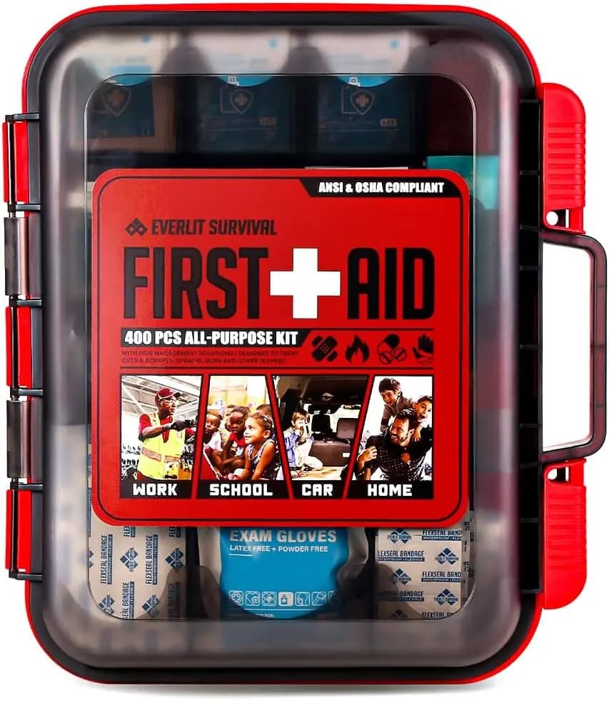 Kit di Pronto Soccorso da 400 Pezzi Conforme a OSHA/ANSI per Luogo di Lavoro, Casa, Auto - Forniture Mediche Professionali