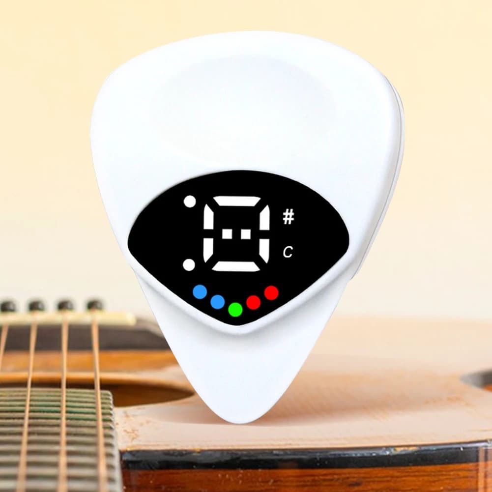 Plettro per Chitarra 2 in 1 con Accordatore Digitale Elettronico per Chitarra Acustica/Elettrica e Basso