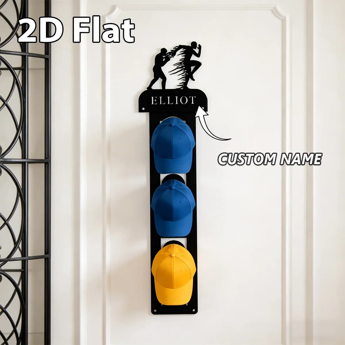 Portacappelli in Metallo a Forma di Lucertola Personalizzato, Organizzatore da Parete per Cappelli, Regalo di Natale e Compleanno per Amanti dei Cappelli, Adatto per Casa, Stanza, Hotel