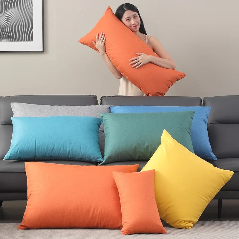 Large linen pillow case Square rectangular Cover back cushions for sofa bed Federa for pillows in waist Size 90 cm