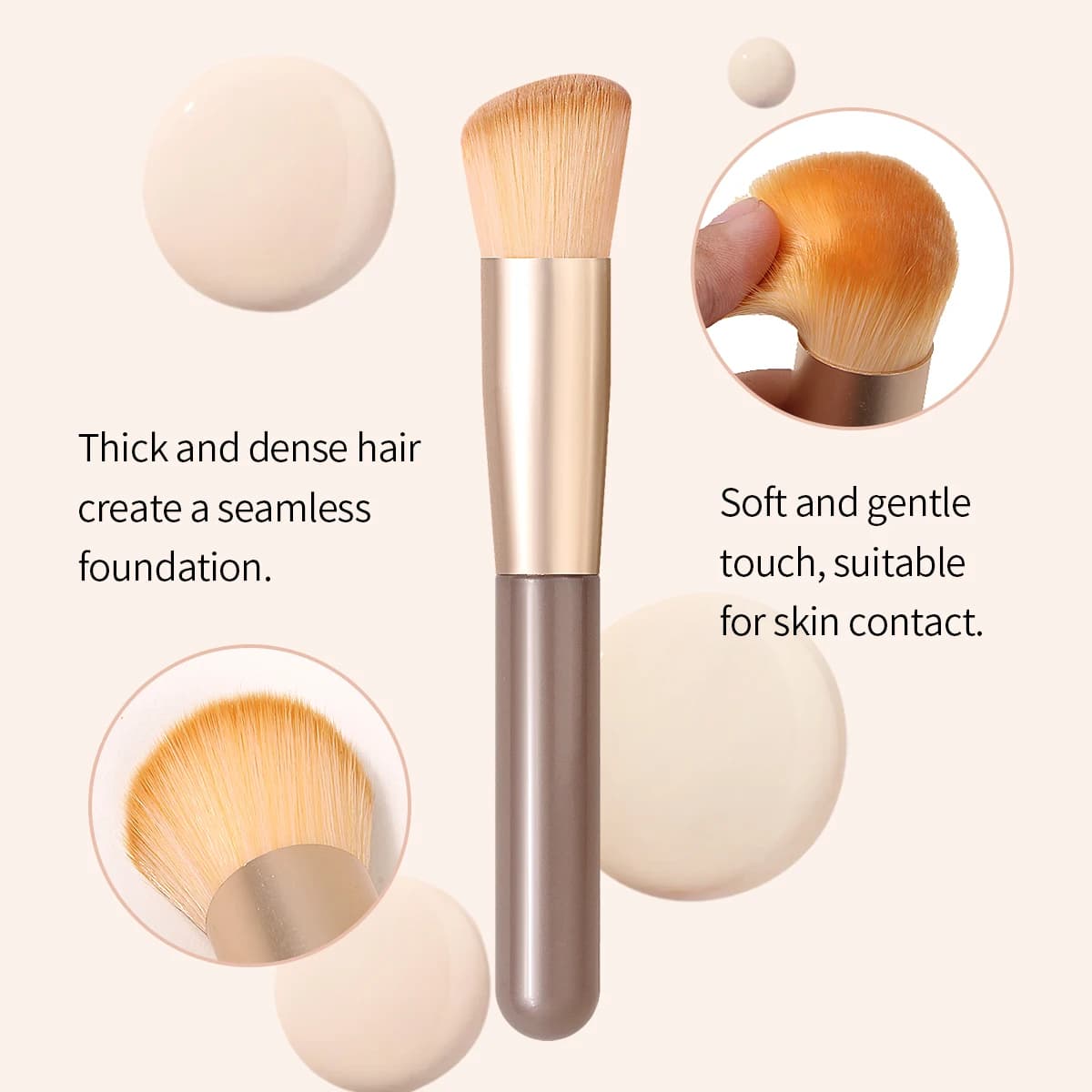 Professional Foundation Brush Lightweight and Thin Face Contour Brush Contour Brush Blending Foundation Cream Makeup Brushes