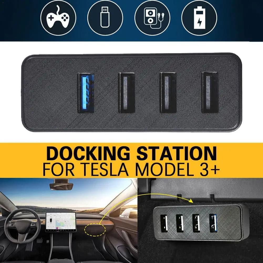 Per Tesla New Highland Docking Station vano portaoggetti Hub USB Dock di espansione ricarica rapida nuovo Model3 accessori per auto 2024