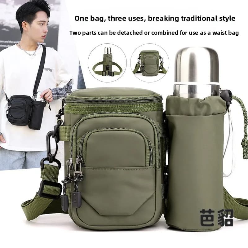 Outdoor Sports Multifunctional Large Capacity Water Bottle Waist Bag Men's Running Belt Hanging Single Shoulder Slant Bag