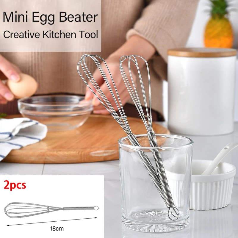 1/2 pz 3 fili Mini Palloncino In Acciaio Inox Palloncino Frullino Manuale Ugello Mini Frusta Da Cucina Fruste e Miscelatore