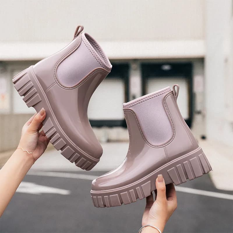 Low-Top Waterproof Anti-Slip Rain Boots for Women Non-Slip Increased Height Women's Rain Boots Spring Autumn Season EVA Material