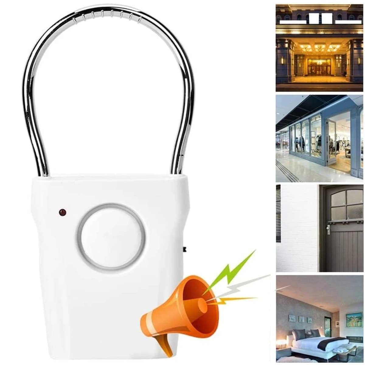 Allarme maniglia porta Allarme di sicurezza porta 110 dB con impostazioni regolabili Attrezzatura di allarme portatile Allarme finestra a batteria
