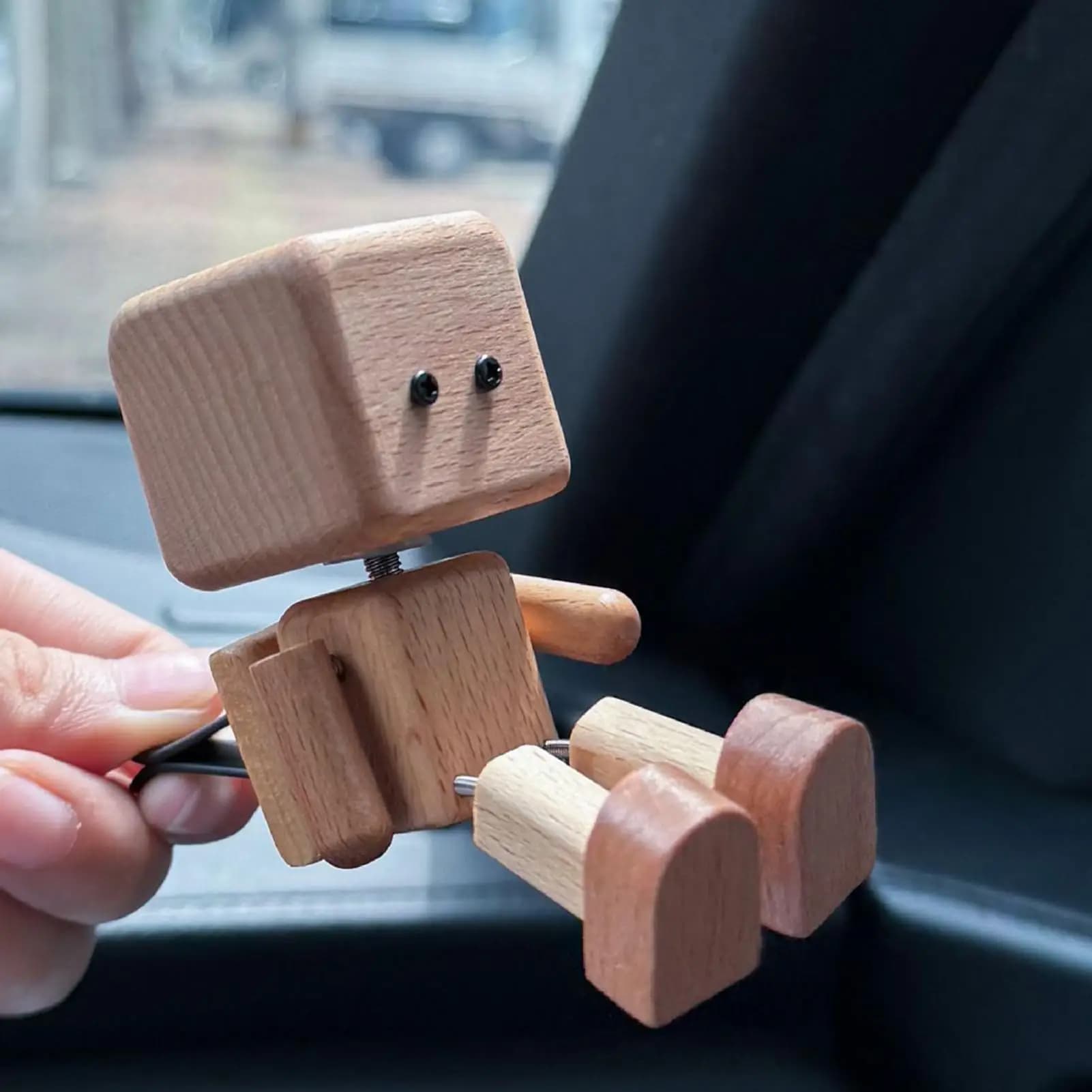 car air outlet Shaking Wooden Man Cute Shaking Feet Wooden Man Doll Funny Wood Man instrument panel Aromatherapy diffuser