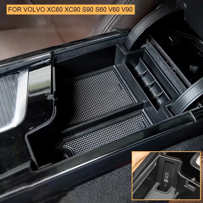 Scatola portaoggetti in ABS per bracciolo auto Volvo XC90 XC60 S90 V90 S60 V60, organizer per console centrale, vassoio bracciolo, accessori interni auto